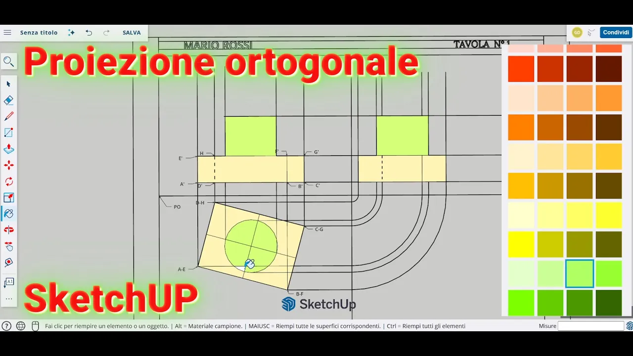 Proiezione ortogonale - SketchUp - per scuole medie